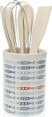 Productafbeelding van Opbergdoos voor keukengerei, Versa Fish, vissen van keramiek, 10 x 15 x 10 cm