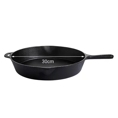 Image de Poêle en fonte avec manche court et poignée Ø 30 cm