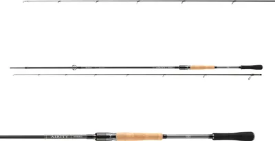 Three fishing rods are shown against a white background.