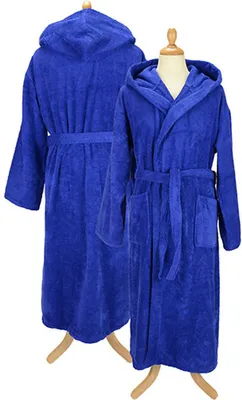 Produktbild von A&R 026.50 | Herren Bademantel mit Kapuze Bathrobe with Hood - Farbe: True Blue - Größe: L/XL
