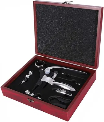 Productafbeelding van Wijnkurkentrekker set met geschenkdoos, RVS, voor feest