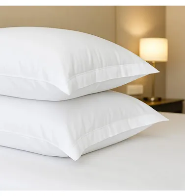 Image de Taie d'oreiller 100% Coton Percale Hôtel 2 u. 45x90 Une bouche ouverte Blancs