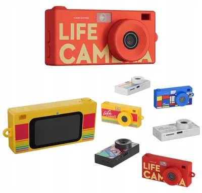 Produktbild von Mini-Kamera im Retro-Design, Videoaufnahme in 2K, als Anhänger oder Schlüsselanhänger, inklusive 32GB Speicherkarte / Modell XREC X9 / Rot
