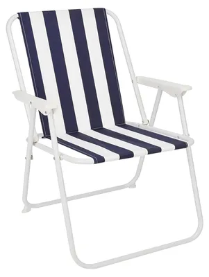 Produktbild von Campingstuhl Outdoor Klappstuhl Gartenstuhl Blau/Weiß gestreift
