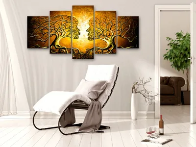 Produktbild von Akustikbild Abstrakt b-A-0341-b-m 200x100 cm Bilder Akustikschaum Hochleistungsschallabsorber Schallschutz Leinwand 5 tlg Wandbild Raumakustik Schalldämmung b-A-0341-b-m