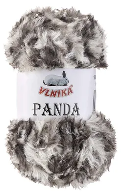 100g Strickgarn PANDA Strick-Wolle Kuschelwolle Plüschwolle 022 weiß-dunkelbraun