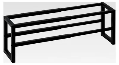 Produktbild von Schuhregal mit 2 Ebenen, ausziehbare Schuhablage aus Metall, Regal zur Schuhaufbewahrung, platzsparender Schuhorganizer für Schlafzimmer, Wohnzimmer, Flur, Schwarz