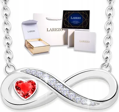 Produktbild von Rubinherz-Silberkette „Liebe, Unendlichkeit, Ewigkeit“ 925 SILBER