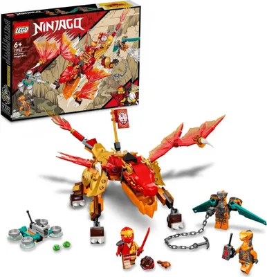 Image de LEGO 71762 NINJAGO Kais Fire Dragon EVO avec figurine de dragon de feu et de serpent