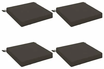 Imagen del producto de Cojines para asiento, juego de 4 unidades, 100% poliéster, color antracita