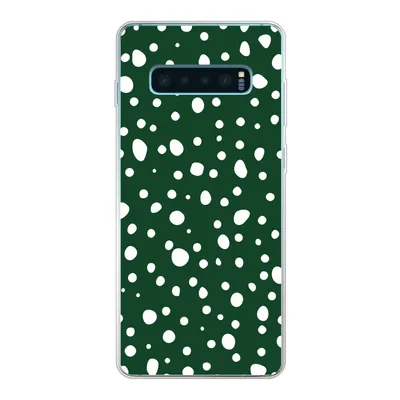 Produktbild von MuchoWow® Handyhülle Schutzhülle Hülle für Samsung Galaxy S10 Lite Polka dots - Weiß - Grün Silikon Softcase Handy Hülle - Schutz