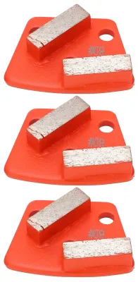 Obrázok produktu pre 3 ks diamantových brúsnych kotúčov, trapézového tvaru, na betón, agresívne rezanie, 2 dlhé zuby, mandarínka 60#