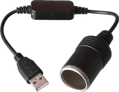 Produktbild von USB-A-Stecker auf 12-V-Zigarettenanzünder-Adapterkabel (maximal 8 W), geeignet für Outdoor-Aktivitäten, Camping und Reisen.
