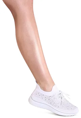Produktbild von topschuhe24 3149 Damen Glitzer Light Sneaker Plateau Slipper , Farbe:Weiß, Größe:39 EU