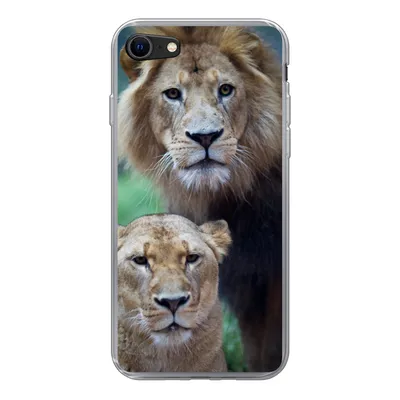 Produktbild von MuchoWow® Handyhülle Schutzhülle Hülle für iPhone SE 2022 Porträt - Löwe Silikon Softcase Handy Hülle - Schutzhülle