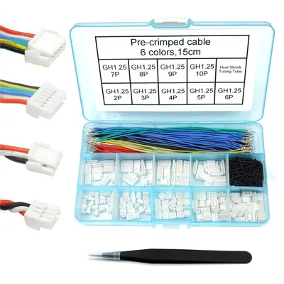 GH1.25 Steckverbinder-Kit, vorgecrimpte Silikonkabel, 15 cm, 180 St.