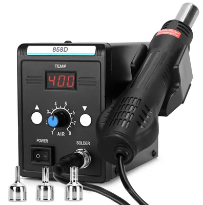 Obrázek produktu pro Stolní pájecí stanice s horkovzdušnou pistolí, 700 W, nastavitelná teplota 100-500 °C