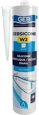 Image de Mastic silicone gebsicone W2 cartouche 310 ml Blanc - GEB - 890501