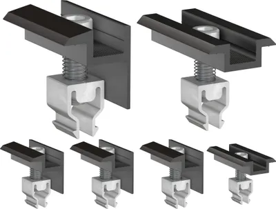 Produktbild von Befestigungsklemmenset Klickfix schwarz für 2 Solarmodule