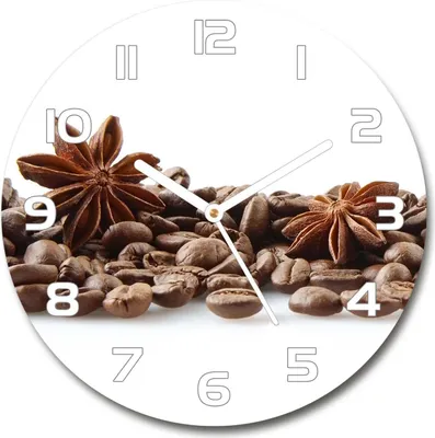 Produktbild von Wanduhr aus Glas 30fi Glasbild Glasuhr Gehärtetes Glas - weisse-zeiger - Grains of cinnamon