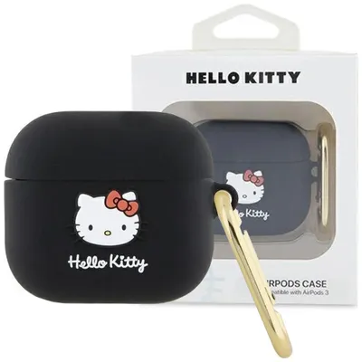 Produktbild von Hello Kitty Silicone 3D Kitty Head - Etui AirPods 3 (czarny)