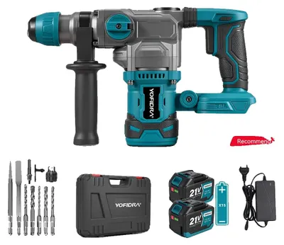 Obrázok produktu pre Vrták s príklepom, bezkefový motor, výkon 3500 W, 2 batérie 4,5 Ah