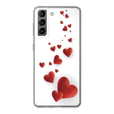 Produktbild von MuchoWow® Handyhülle Schutzhülle Hülle für Samsung Galaxy S21 Eine Illustration eines Pfades der Herzen Silikon Softcase Handy Hülle - Softcase