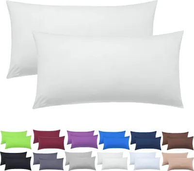 Produktbild von 2er Set Kissenbezüge Kissenhüllen 100% Baumwolle 40x60 cm Naturweiß