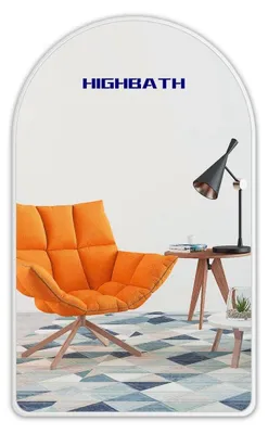 Zdjęcie produktu dla Lustro ścienne łukowe, 60 x 80 cm, metalowa rama, kolor biały. Idealne do łazienki, salonu, sypialni lub przedpokoju