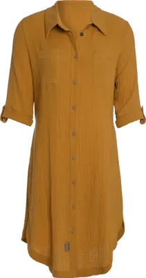 Produktbild von Knit Factory Kim Blusenkleid - Ocker - XL - 100% Baumwolle