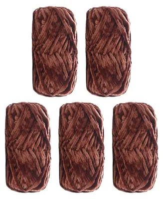 Productafbeelding van Set van 5 bollen chenille garen voor breien en haken, 500 gram