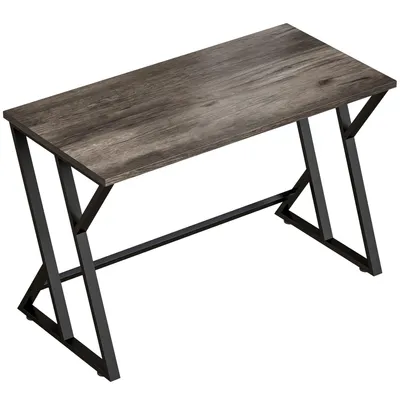 Produktbild von Schreibtisch Computertisch 120x60cm Bürotisch mit Z-förmigem Metallfuß, Holzoptik, Industriedesign für Büro, Grau