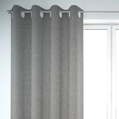 Produktbild von SCHÖNER LEBEN. Vorhang Leinenlook meliert uni schwarz 245cm Aufhängung Ösen