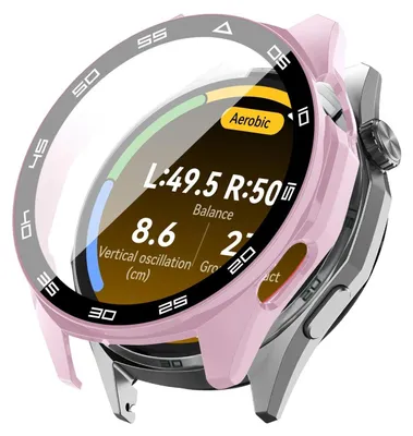 Produktbild von 360 Grad Smartwatch Hülle für Huawei Watch GT6 46 mm mit Displayschutz Case Watch Cover Bumper Rundum Schutzhülle Uhr Bildschirmschutz Rosegold