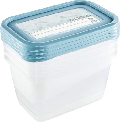 Produktbild von keeeper Tiefkühldosenset 4-teilig, Wiederbeschreibbarer Deckel, 4 x 750 ml, 15,5 x 10,5 x 8,5 cm, Mia Magic Ice, Nordic Blue