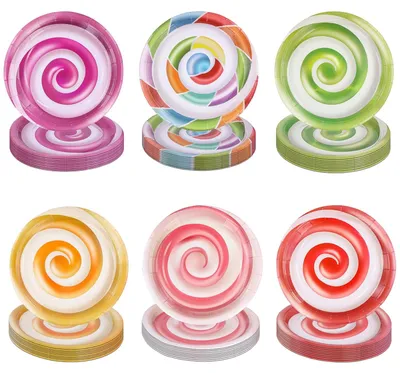 Image de Solidchoice - 60 assiettes en papier colorées pour les fêtes