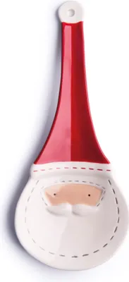 Immagine prodotto di Excelsa Poggiacucchiaio Babbo Natale in Vetroceramica 25,5Xh2X10,5 Cm Bianco e Rosso