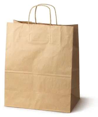 Produktbild von Allbag Papiertüte 100 Stück 32x16x38 cm braun für Einkäufe