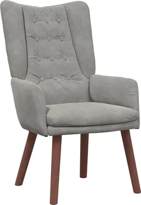 Image de fauteuil vidaXL gris clair 63 x 67 x 94 cm velours