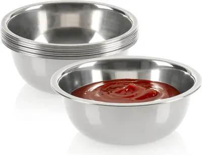 Produktbild von com-four® 8x Saucenschälchen - kleine Schalen - Schüssel für Saucen, Dips und Snacks - Snackschalen, Schalen-Set - Gewürzschale - Metallschüssel klein - rostfreier Stahl