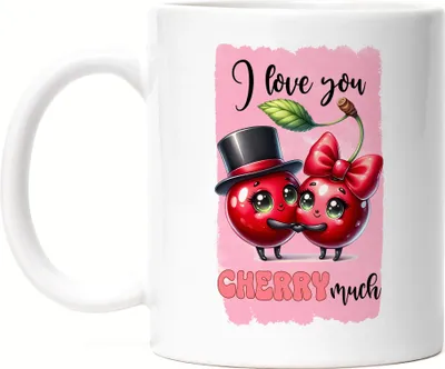 Produktbild von I Love You Cherry Much Lustige Tasse Weiß Geschenk für Kirschen Liebhaber Valentinstag