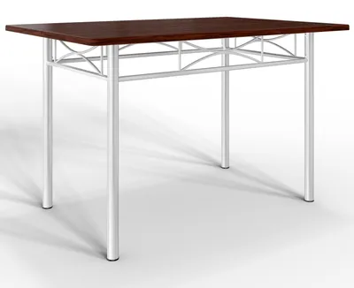 Image de Ensemble de salle à manger 5 pièces, couleur châtaigne, métal et MDF