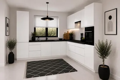 Produktbild von Eckküchenzeile 330x270 cm Winkelküche Küchenblock Einbauküche ohne Arbeitsplatte, LETANO Luki 11 Weiß Hochglanz mit Soft-Close