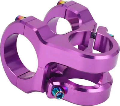 Image de 31,8x35mm Cycle tronc en alliage d'aluminium CNC léger bras court pour le bricolage de vélo de montagne pourpre