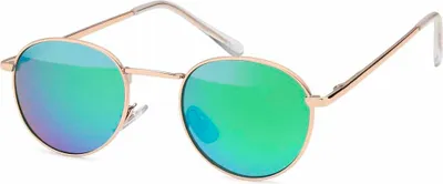 Produktbild von styleBREAKER Uni Panto Sonnenbrille mit runden Gläsern | Metallrahmen mit Federscharnier & UV400 Schutz | verspiegelte oder getönte Flachgläser