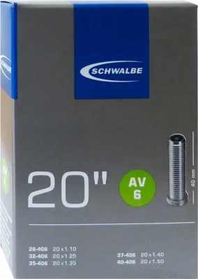 Produktbild von Schwalbe 10413310V, Presta-Ventil, 20", 25,4 - 25,4 mm, 4 cm, Schwarz, Deutschland
