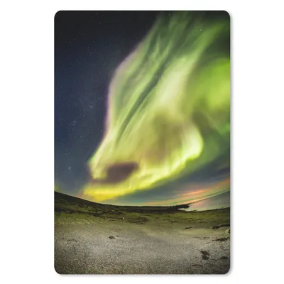 Produktbild von MuchoWow® Mauspad Mousepad Nordlichter - Island - Orange - Grün 18x27 cm - Mousepads - Maus Mat - Pad - Mausunterlage