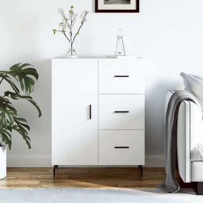 Produktbild von "Rabatt" Mehrzweckschrank/Vitrine/Sideboard - Modernes Design - Weiß 69,5x34x90 cm Holzwerkstoff - Kommoden CC22345