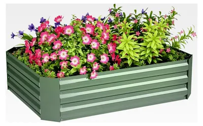 Produktbild von Hochbeet aus Stahl, Pflanzbeet für Garten und Balkon, stapelbar, 120x90x30cm