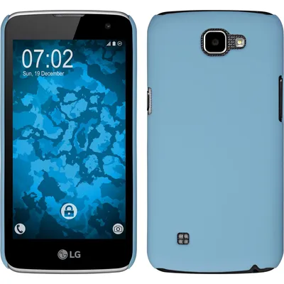 Produktbild von PhoneNatic Case kompatibel mit LG K4 2016 - Hülle hellblau gummiert Hard-case + 2 Schutzfolien